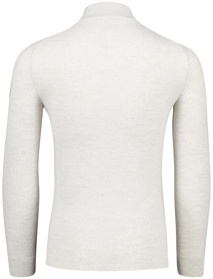 Cavallaro half zip trui grijs merinowol
