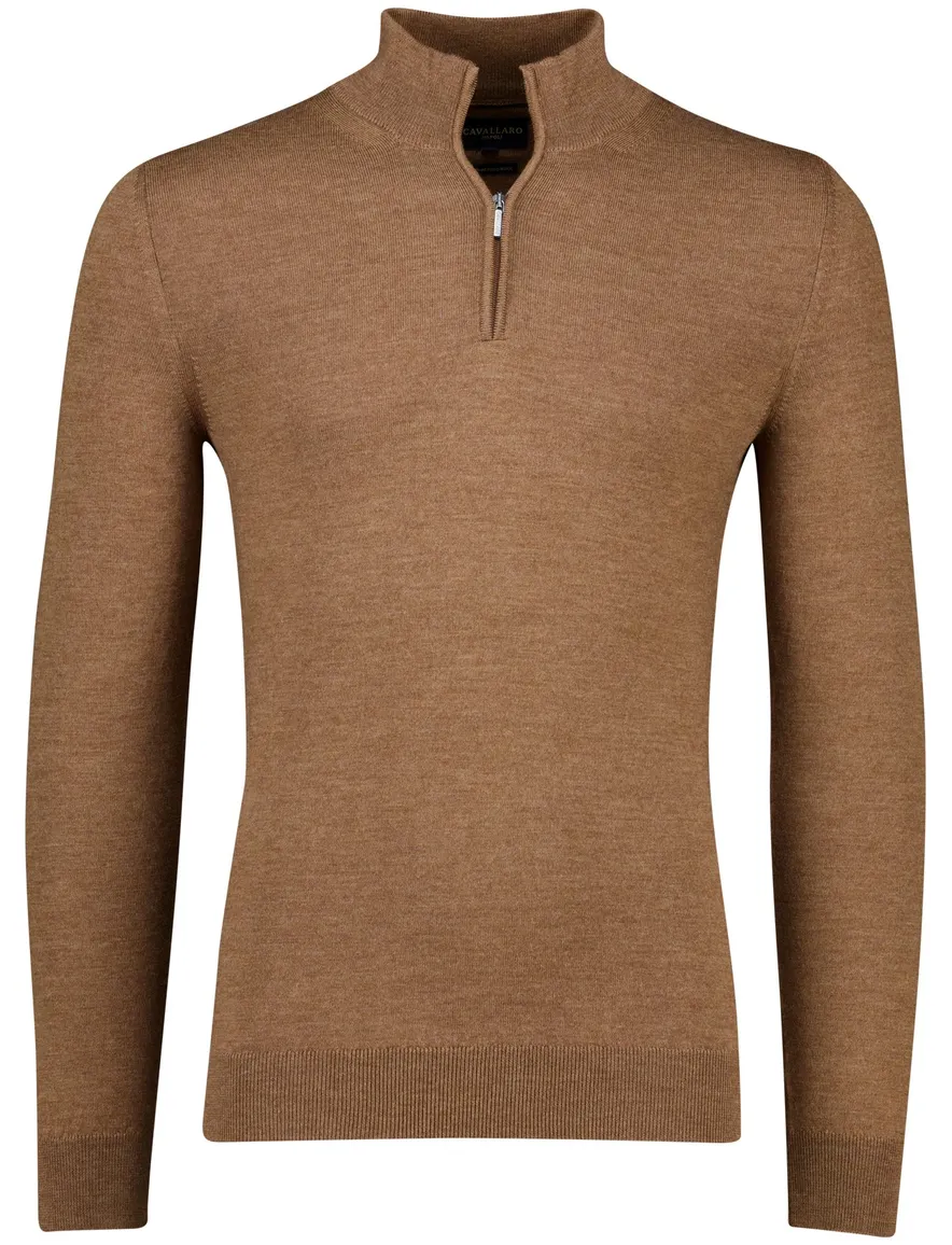 Cavallaro Trui Half Zip Bruin Merinowol
