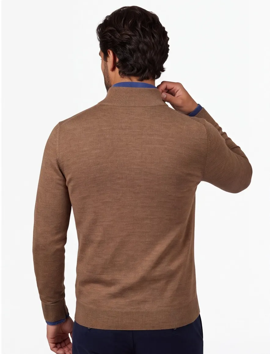 Cavallaro Trui Half Zip Bruin Merinowol