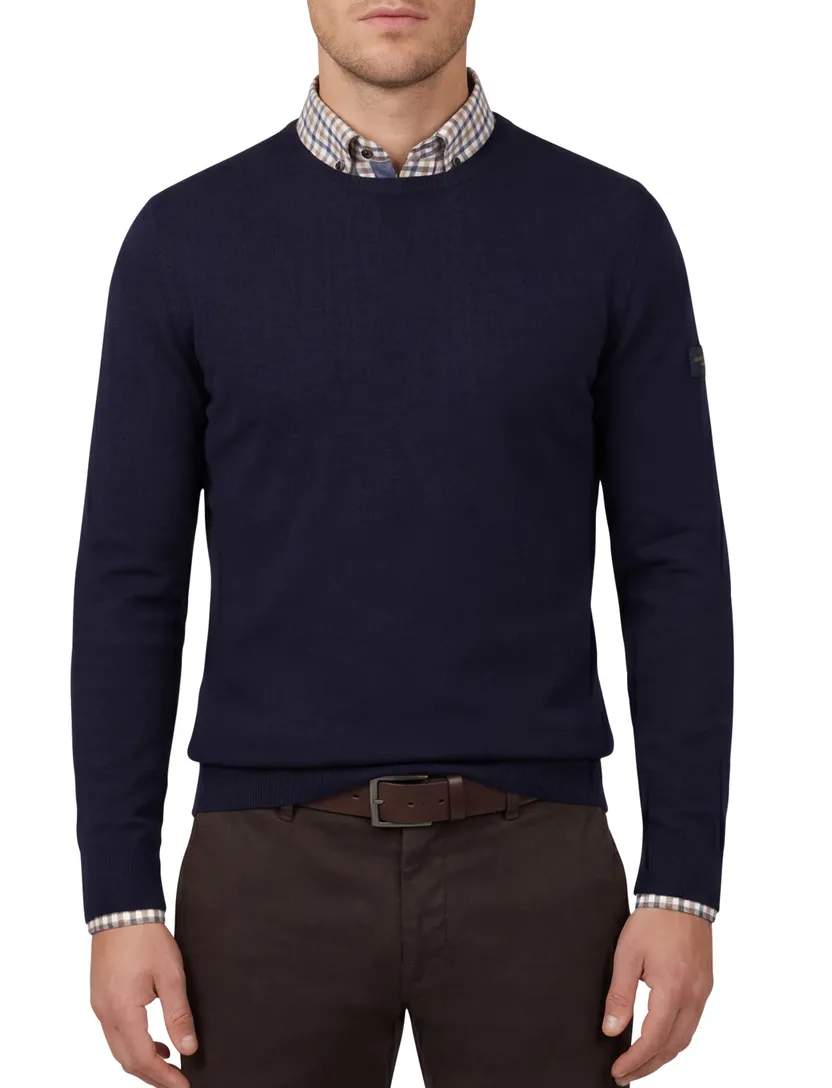 Trui Cavallaro Napoli donkerblauw merinowol