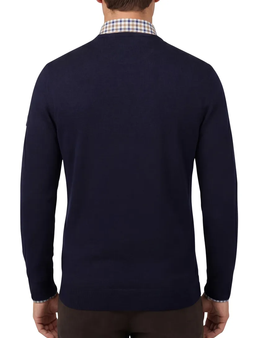 Trui Cavallaro Napoli donkerblauw merinowol