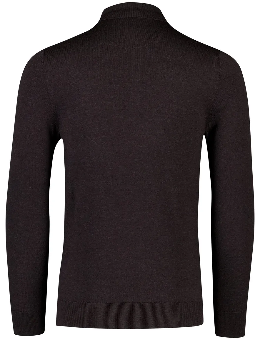 Bruine lange mouw polo Cavallaro merinowol