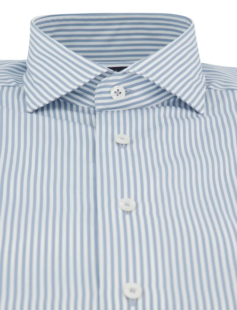 Cavallaro napoli overhemd blauw gestreept katoen