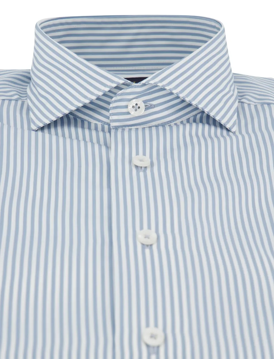 Cavallaro napoli overhemd blauw gestreept katoen