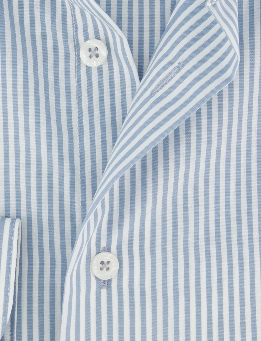 Cavallaro napoli overhemd blauw gestreept katoen