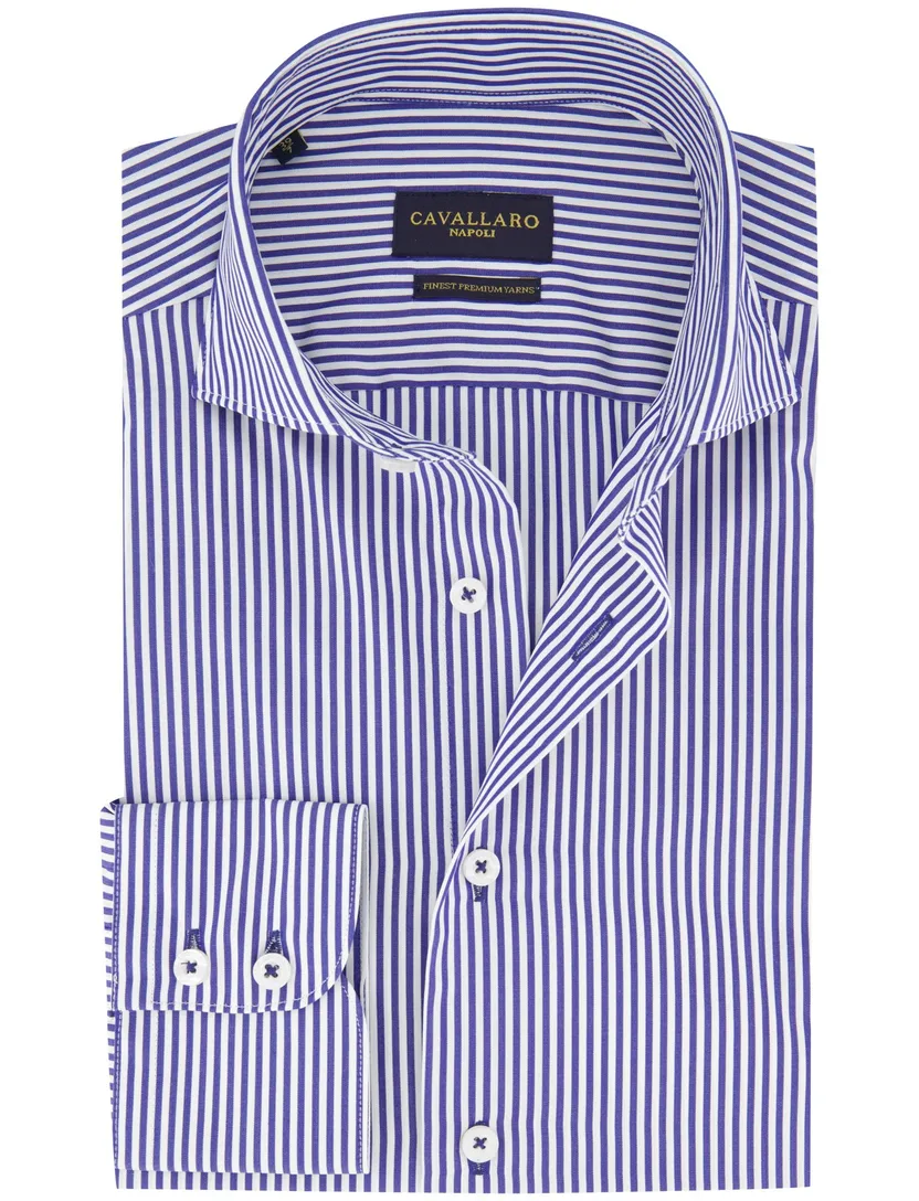 Cavallaro overhemd blauw mouwlengte 7