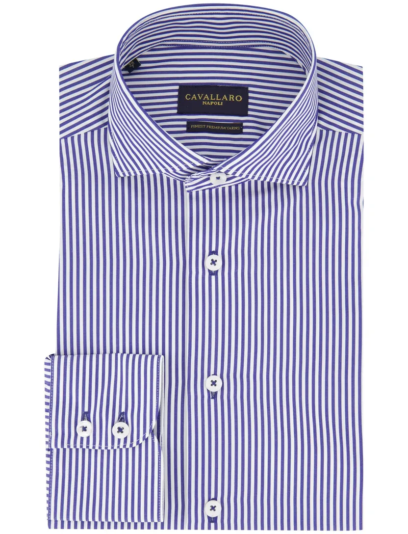 Cavallaro overhemd blauw mouwlengte 7