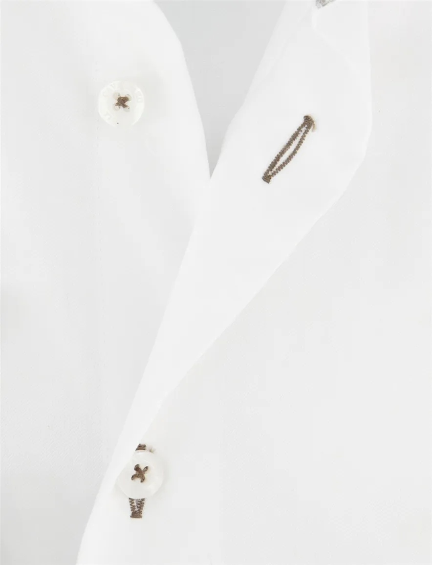 Cavallaro Luino overhemd ml 5 wit wide collar