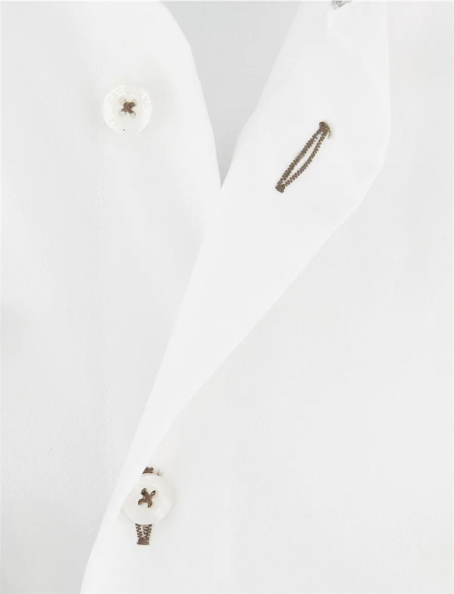 Cavallaro Luino overhemd ml 5 wit wide collar