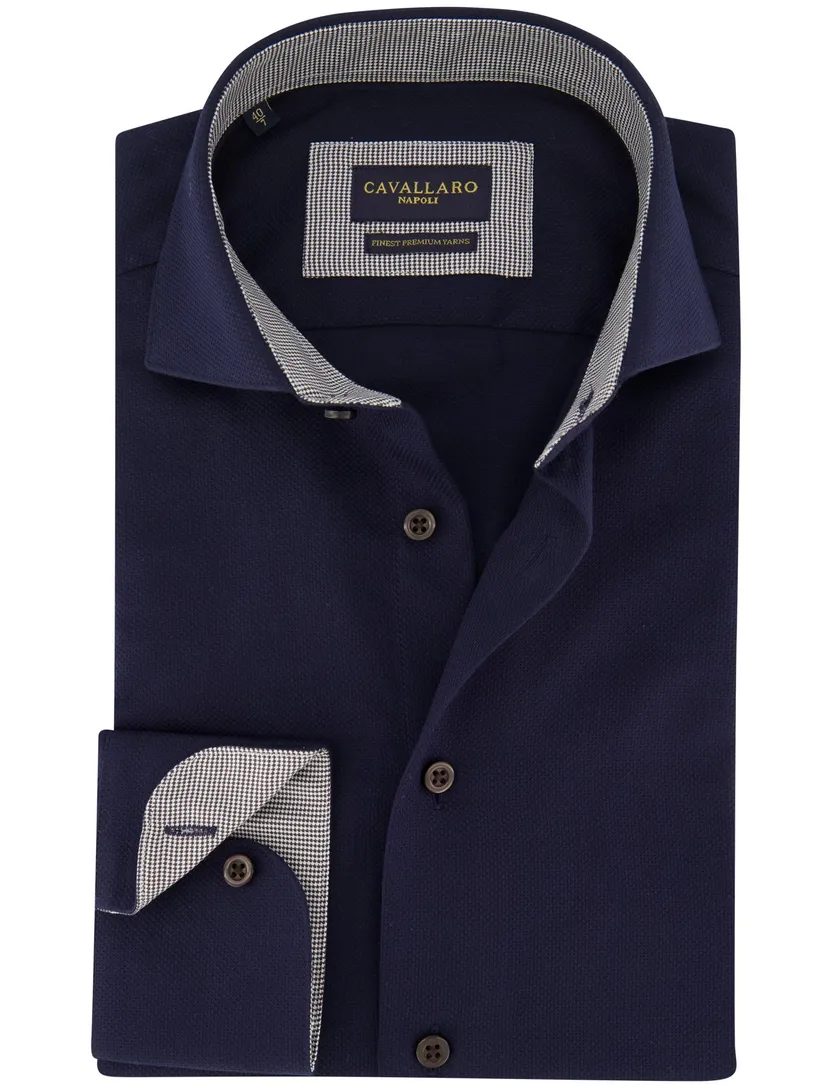 Cavallaro napoli overhemd donkerblauw ml7