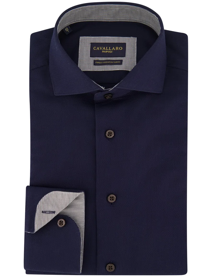 Cavallaro napoli overhemd donkerblauw ml7