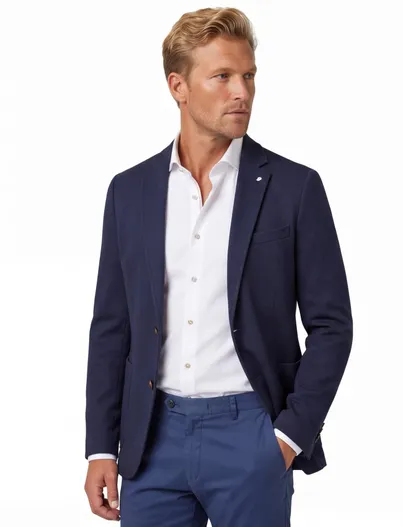 Born With Appetite colbert Born With Appetite effen donkerblauw slim fit