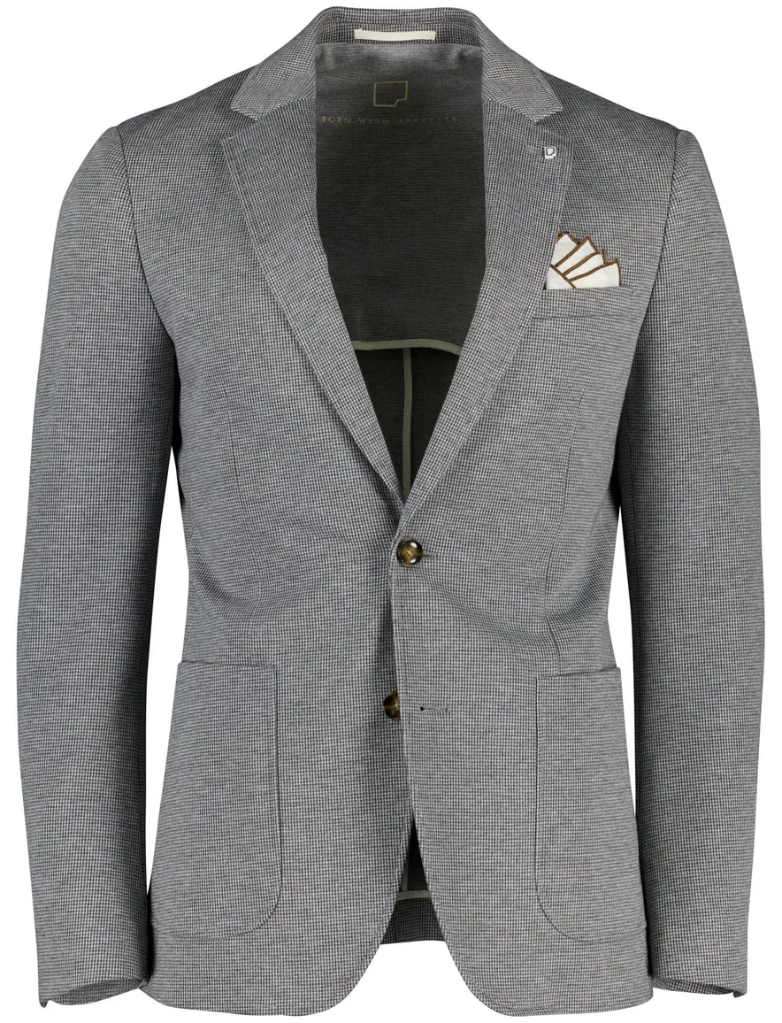Born With Appetite colbert grijs geprint slim fit