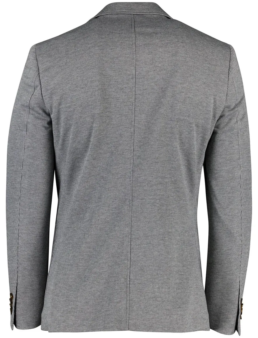 Born With Appetite colbert grijs geprint slim fit