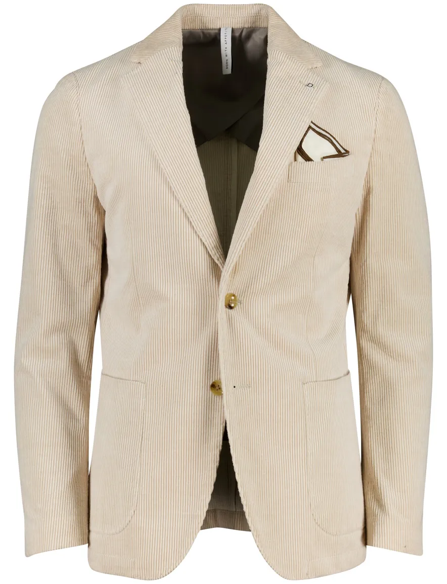 Born With Appetite colbert beige effen ribstof katoen