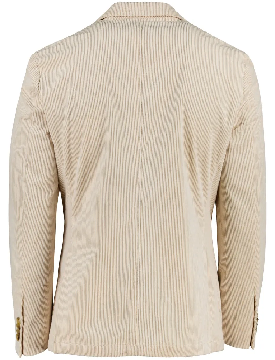 Born With Appetite colbert beige effen ribstof katoen