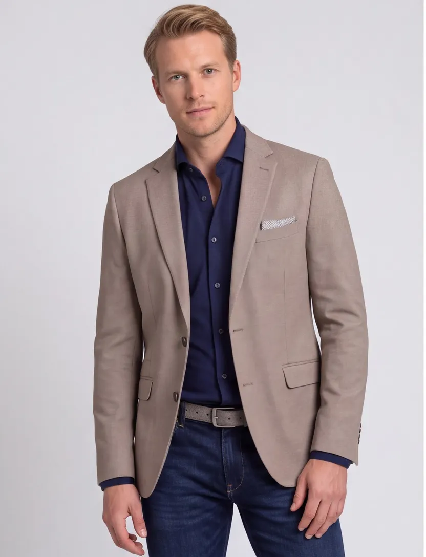Portofino colbert beige polyester katoen