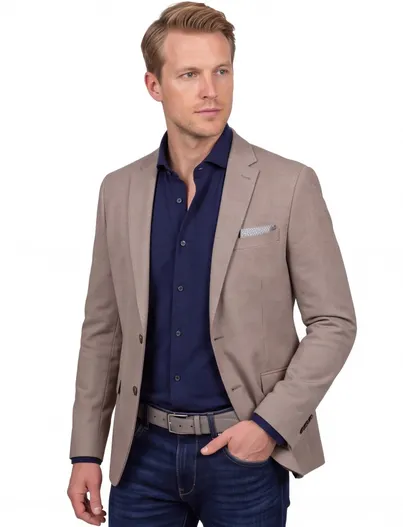 Portofino Portofino colbert beige polyester katoen