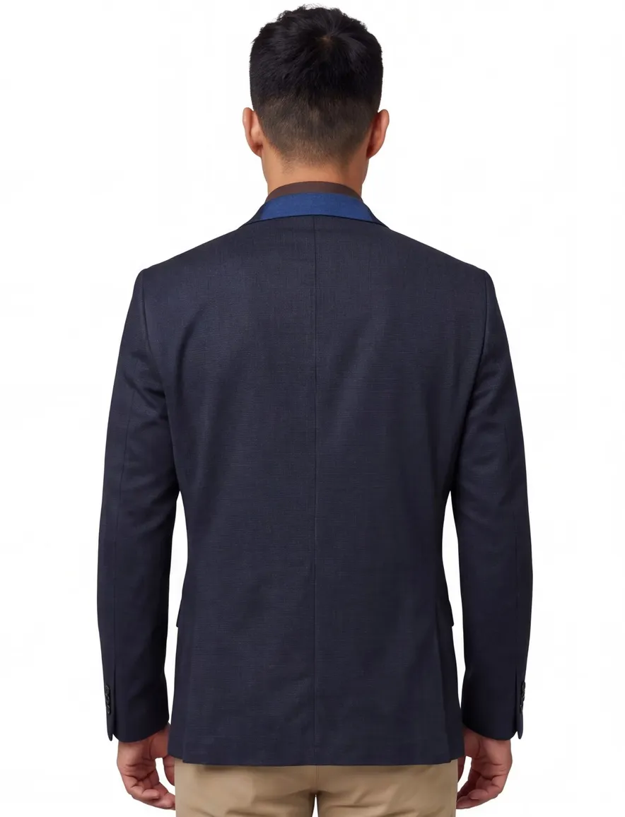 Portofino colbert navy wol geprint