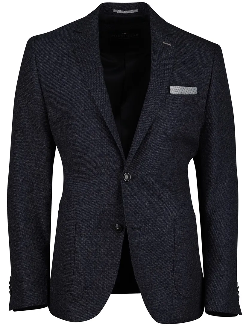 Colbert Portofino Donkerblauw geweven stof borstzak