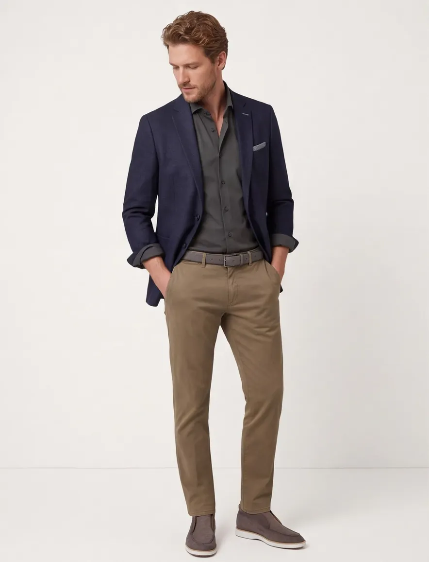 Portofino Leek Jacket Drop colbert donkerblauw
