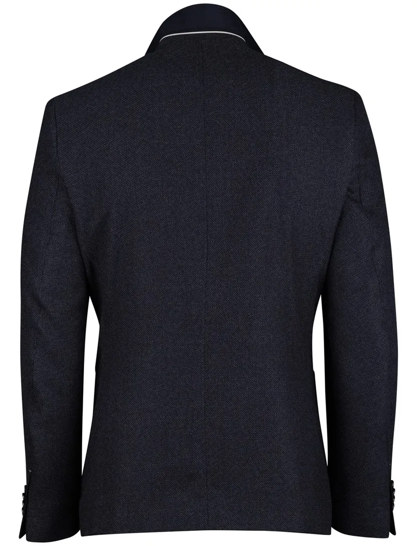 Colbert Portofino Donkerblauw geweven stof borstzak