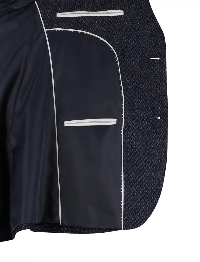 Colbert Portofino Donkerblauw geweven stof borstzak
