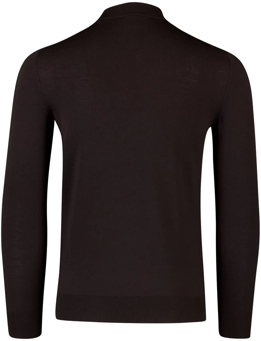 Born with appetite trui bruin turtle neck effen