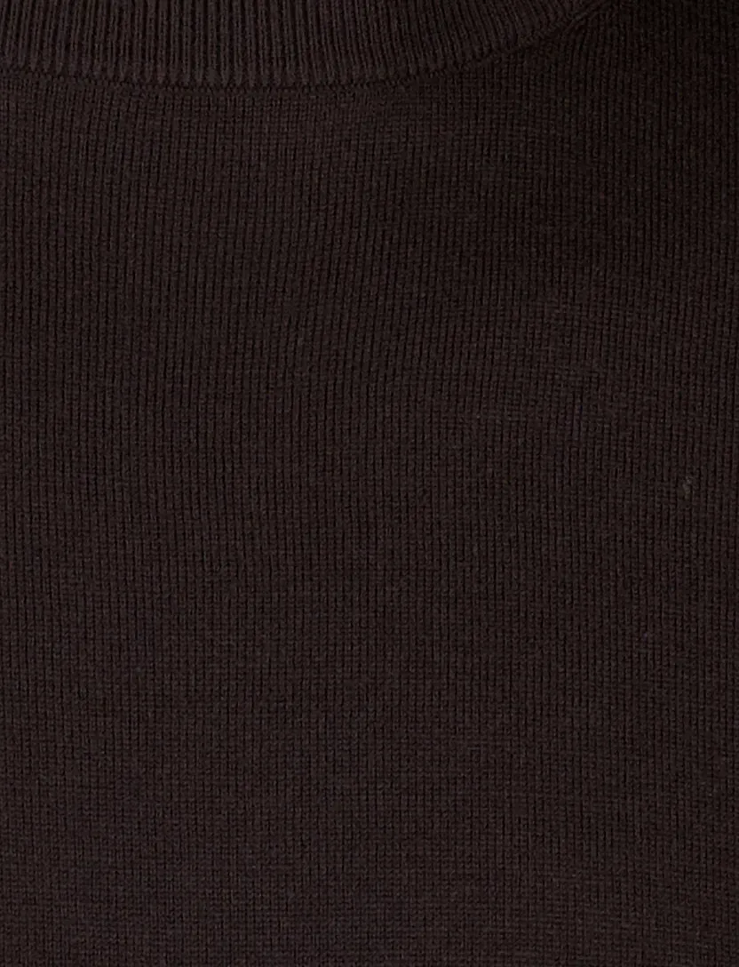Born with appetite trui bruin turtle neck effen