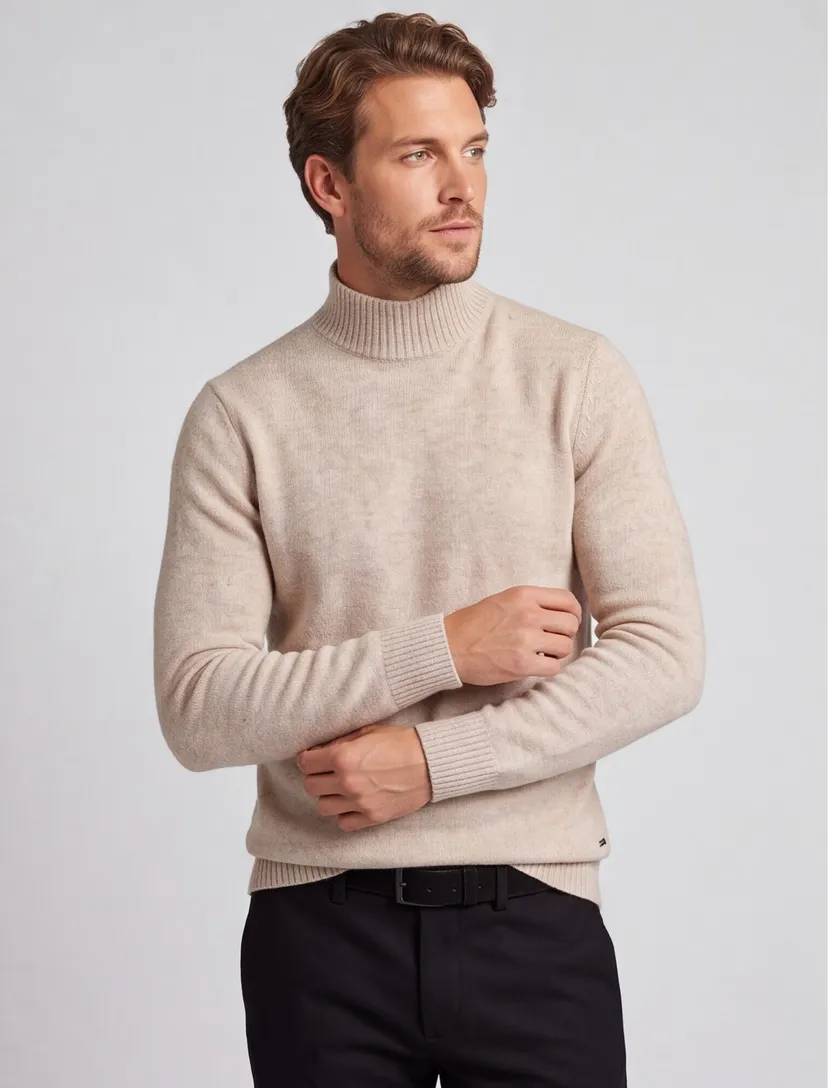 beige Born with Appetite Gregg mock trui