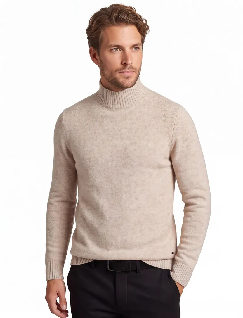 beige Born with Appetite Gregg mock trui