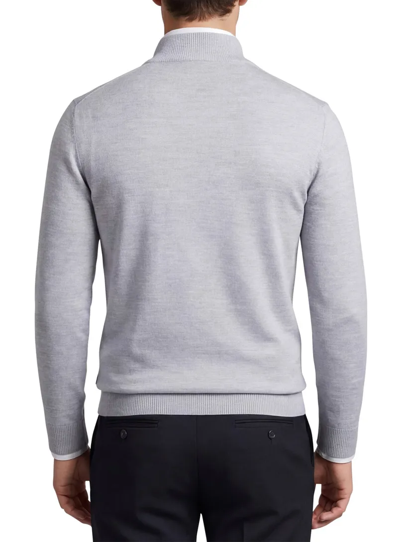 Grijze merinowol half zip Lux pull Born with Appetite
