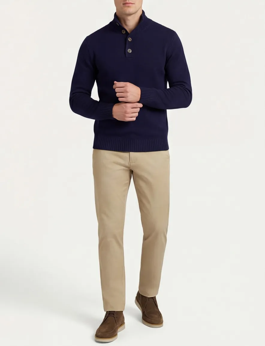 Born with Appetite half zip trui donkerblauw