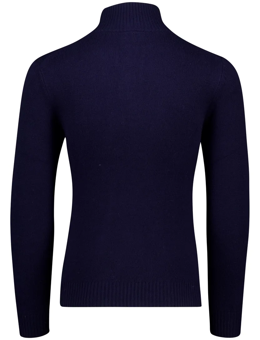 Half button Born with Appetite Sutton trui donkerblauw