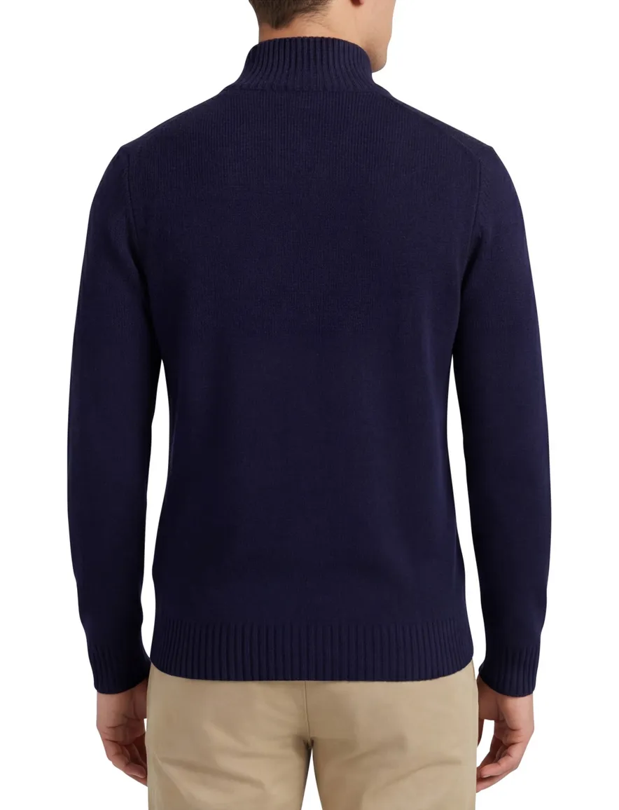 Born with Appetite Sutton half button trui donkerblauw