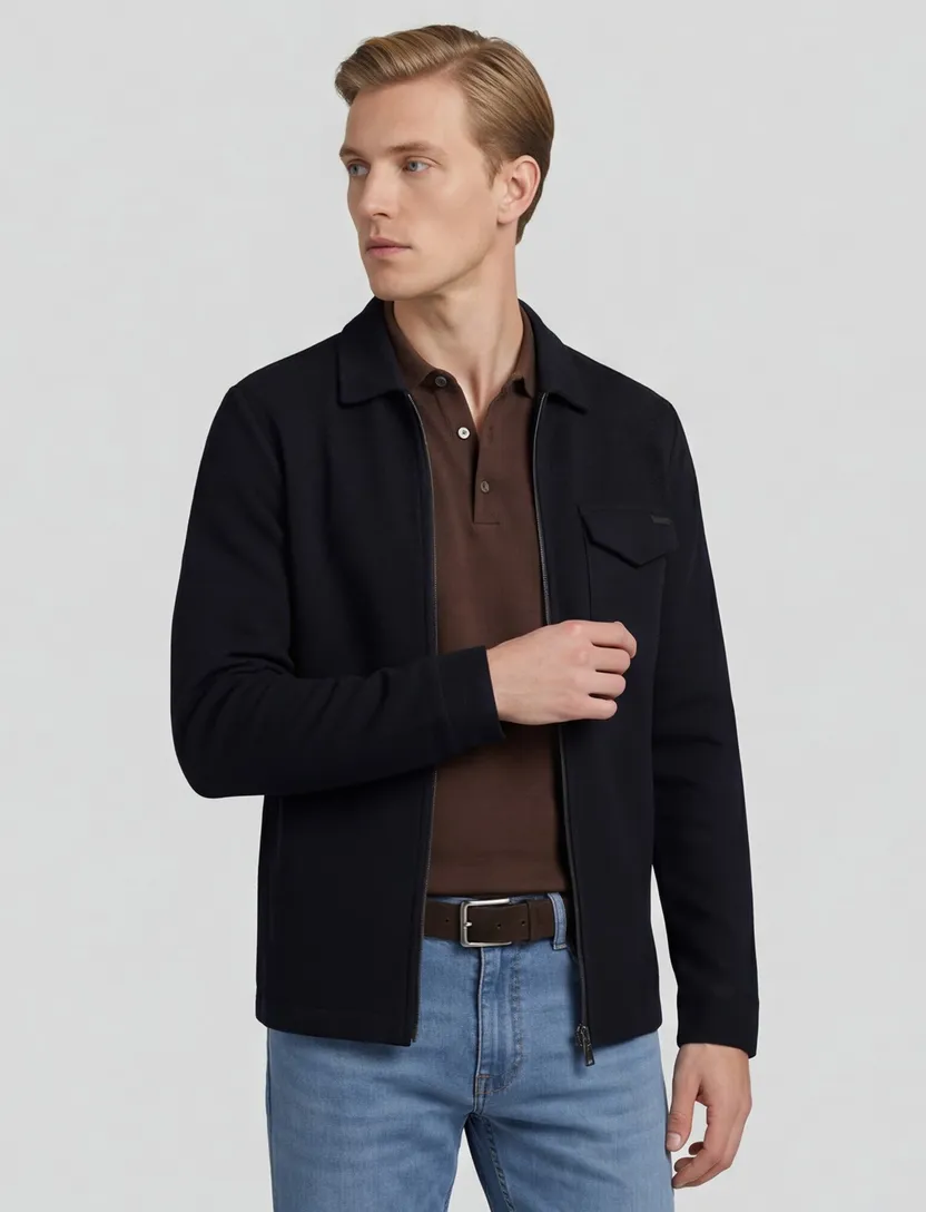 Born with appetite effen donkerblauw normale fit overshirt