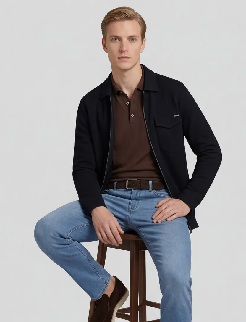 Born with appetite effen donkerblauw normale fit overshirt
