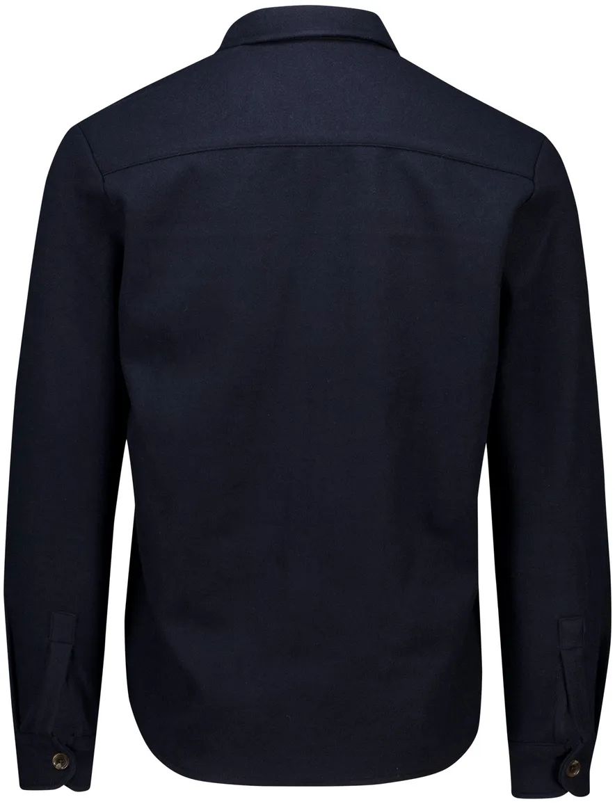 Born with appetite overshirt effen donkerblauw normale fit