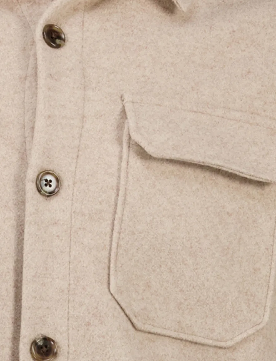 overshirt born with appetite beige borstzakken