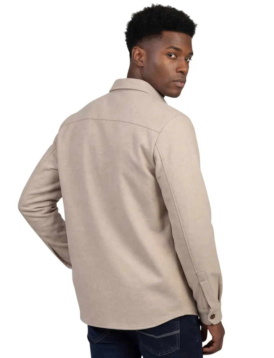 overshirt born with appetite beige borstzakken