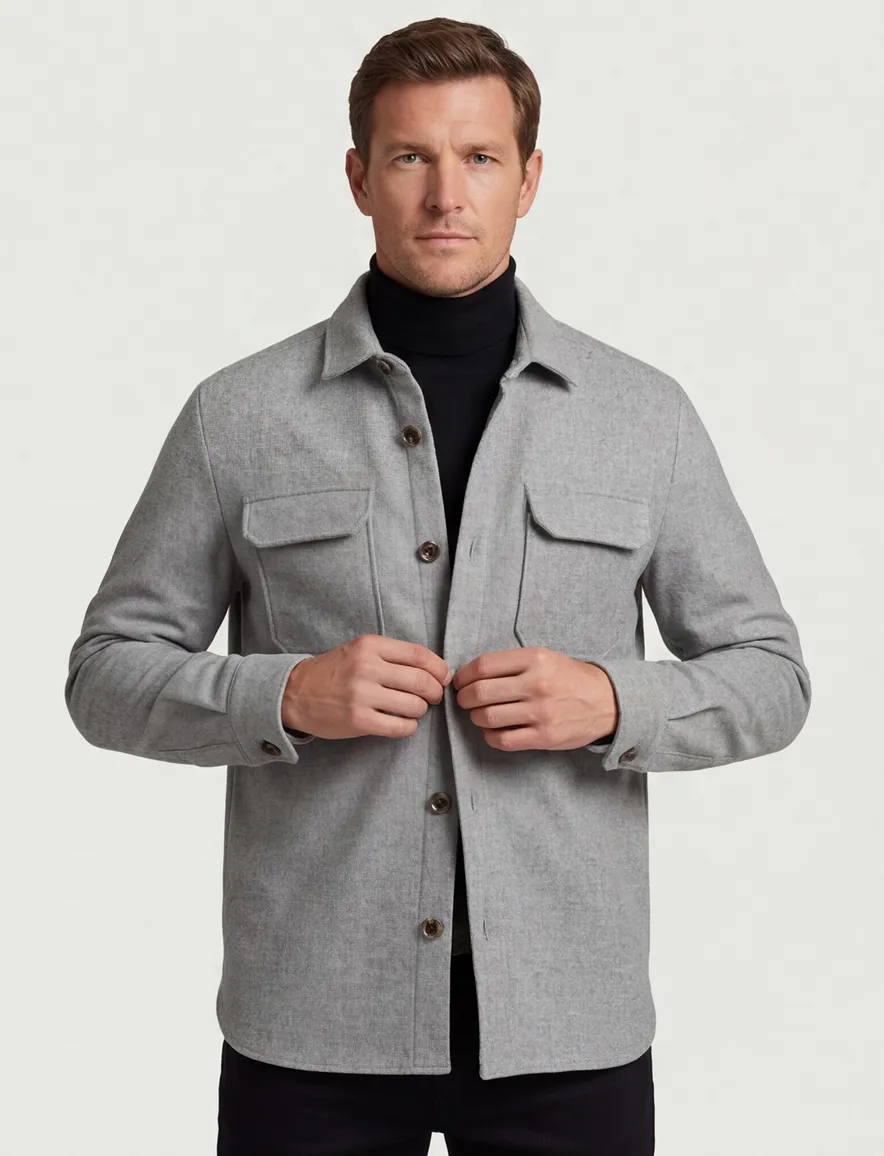 overshirt born with appetite grijs wol