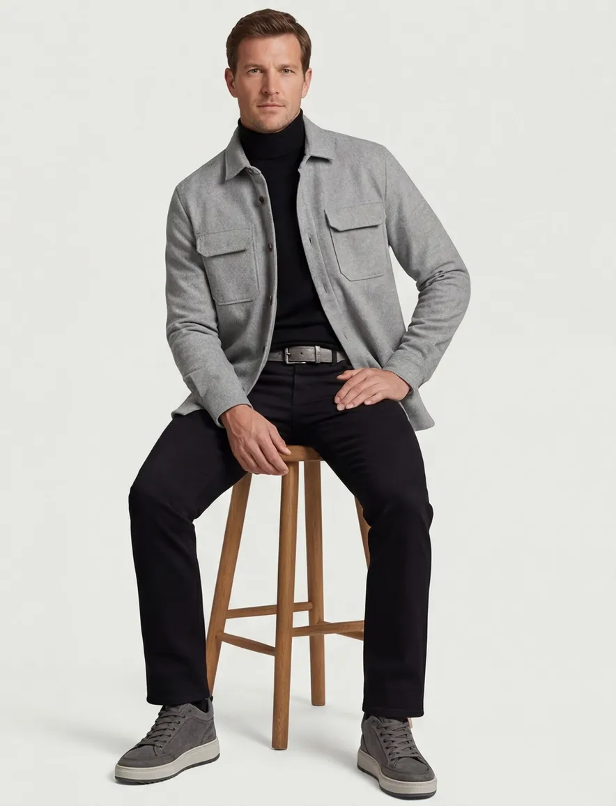 overshirt born with appetite grijs wol