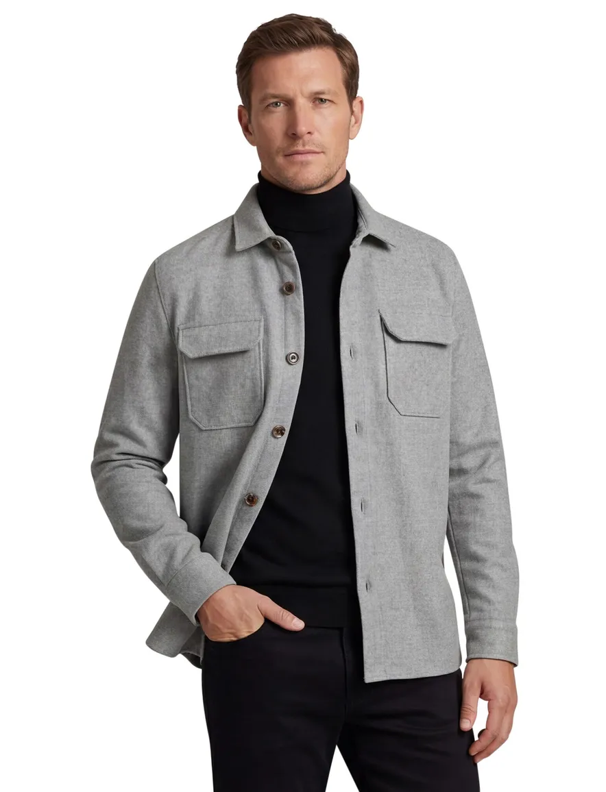 overshirt born with appetite grijs wol