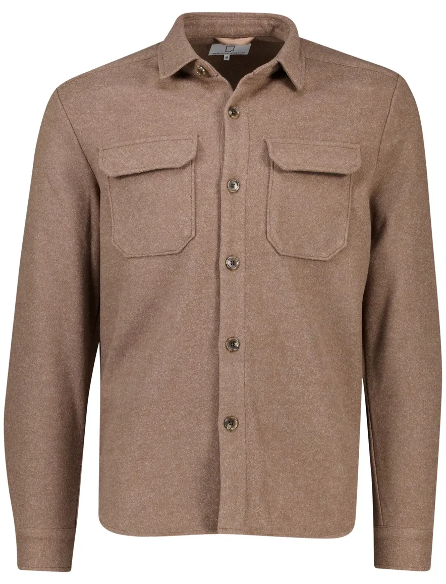 Born with appetite bruin effen overshirt normale fit