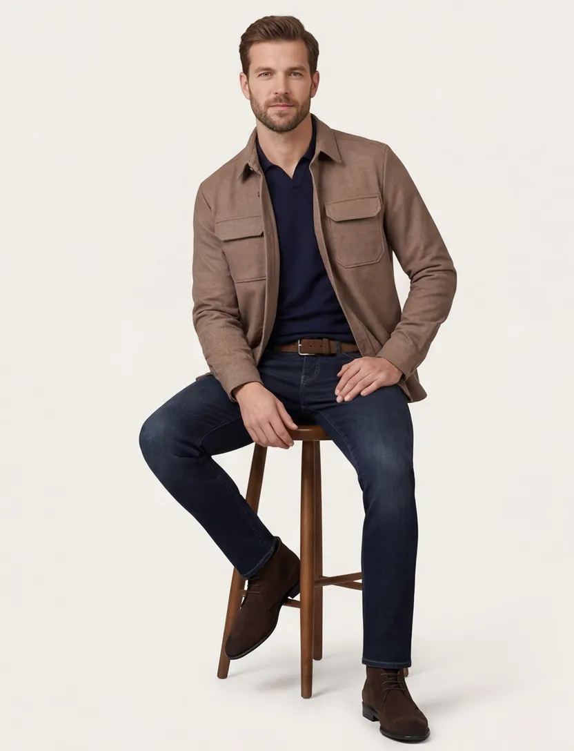 Born with appetite overshirt effen bruin normale fit