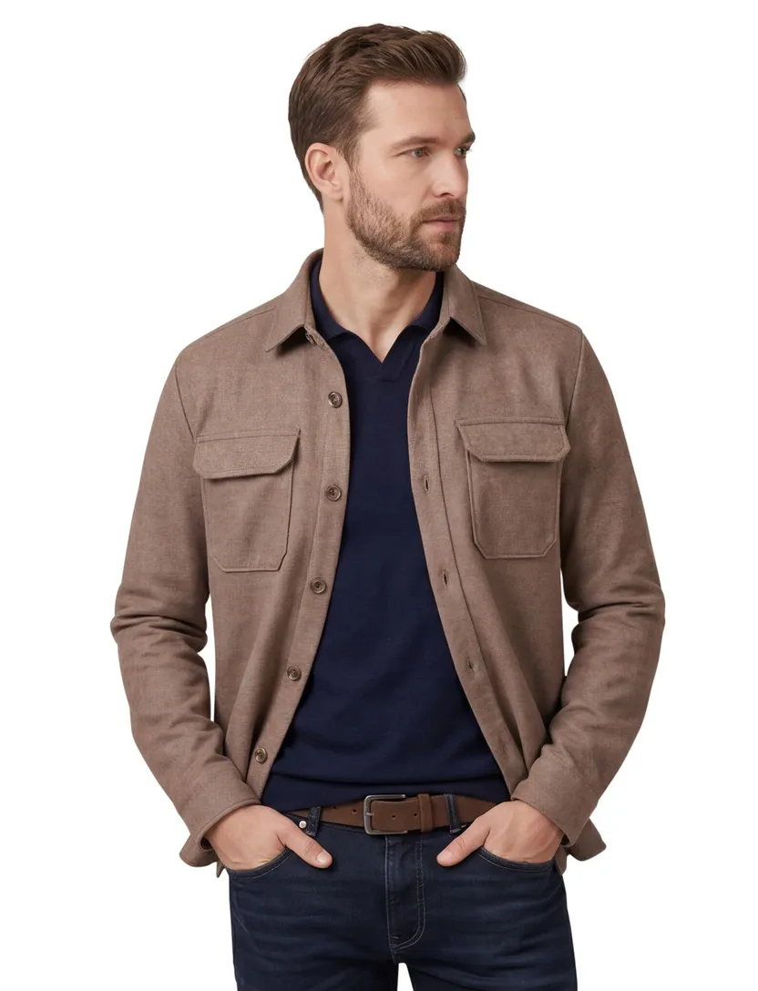 Born with appetite overshirt effen bruin normale fit