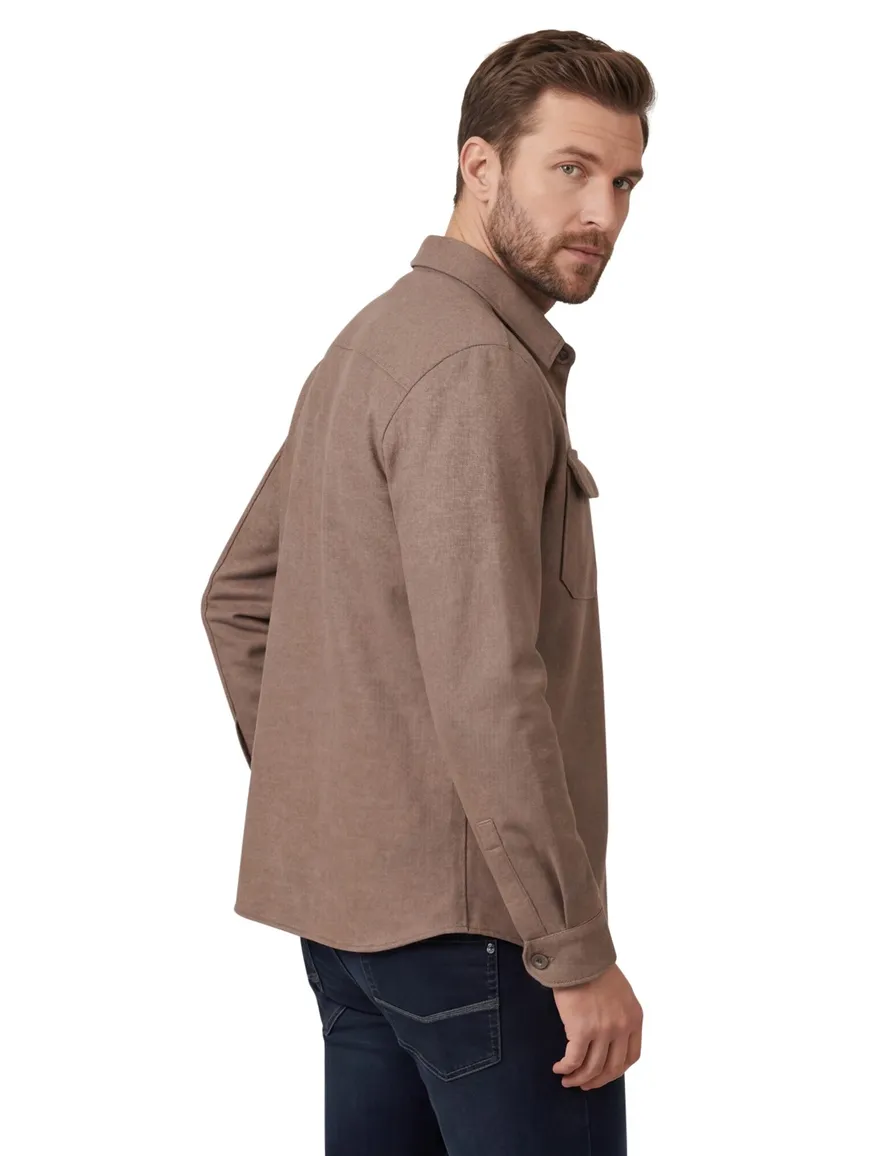 Born with appetite bruin effen overshirt normale fit