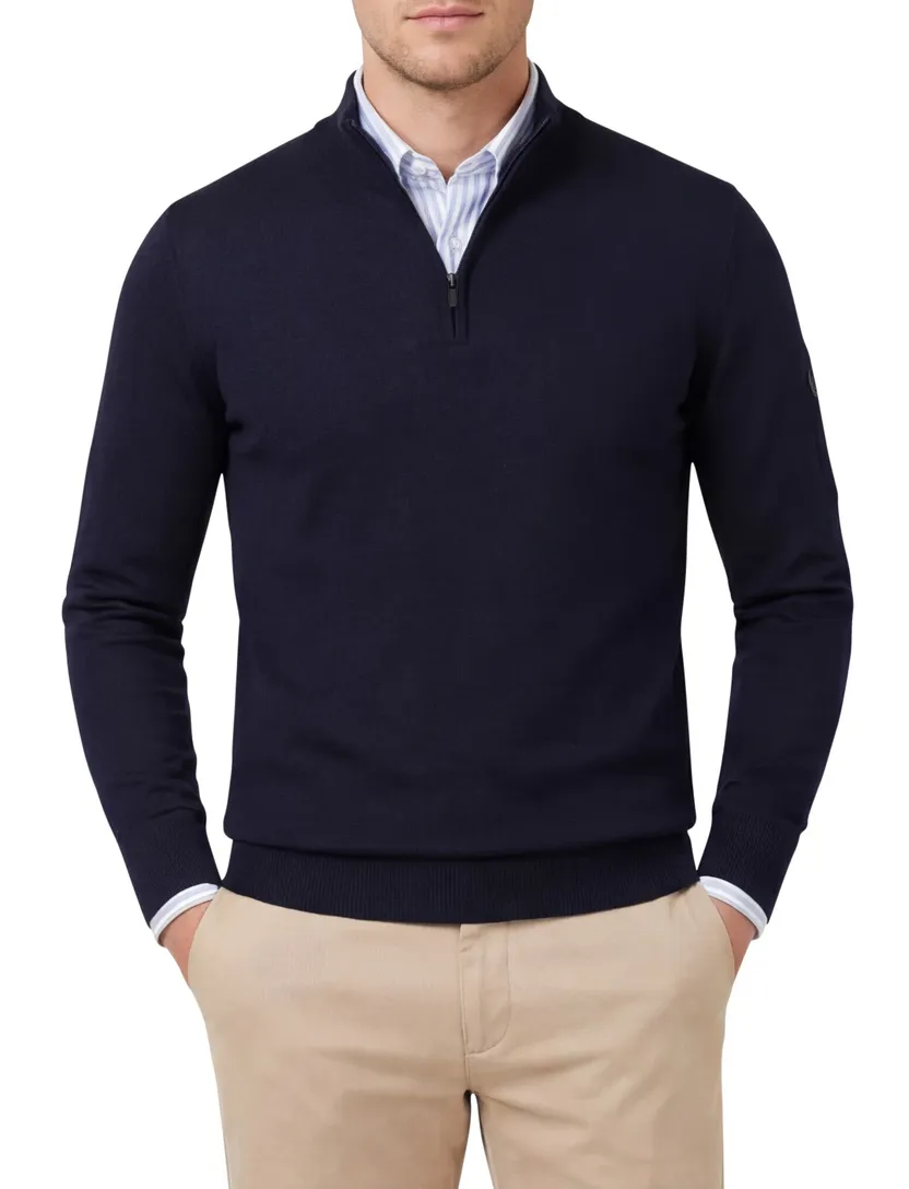 Trui Born With Appetite half zip navy