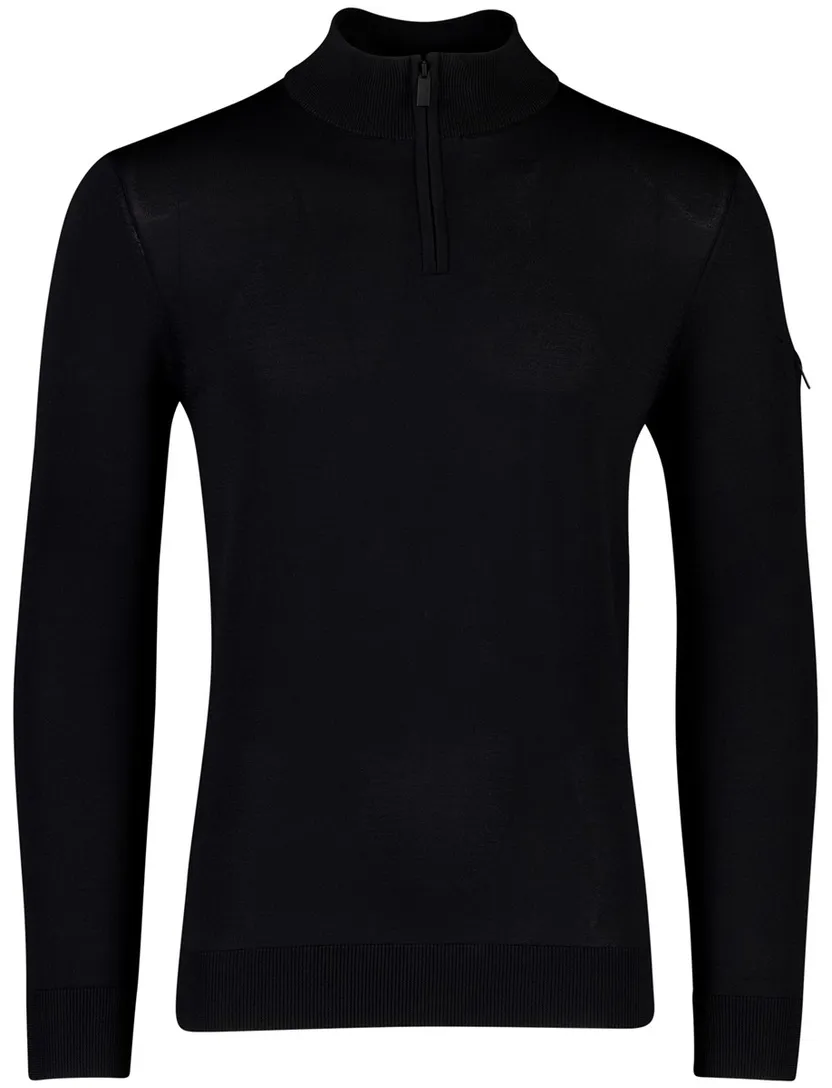 Trui Born With Appetite half zip zwart