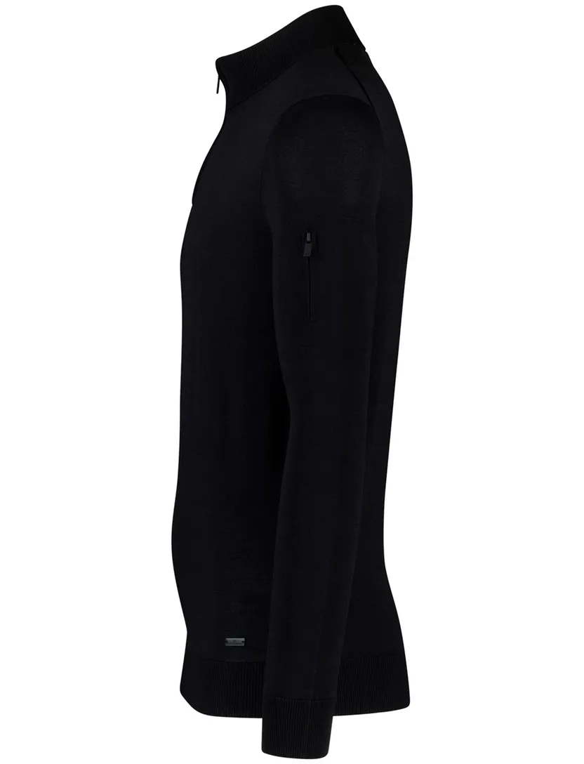 Trui Born With Appetite half zip zwart